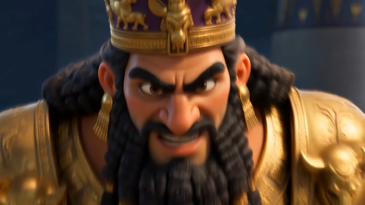 Nebuchadnezzar fires a question, up close and fierce