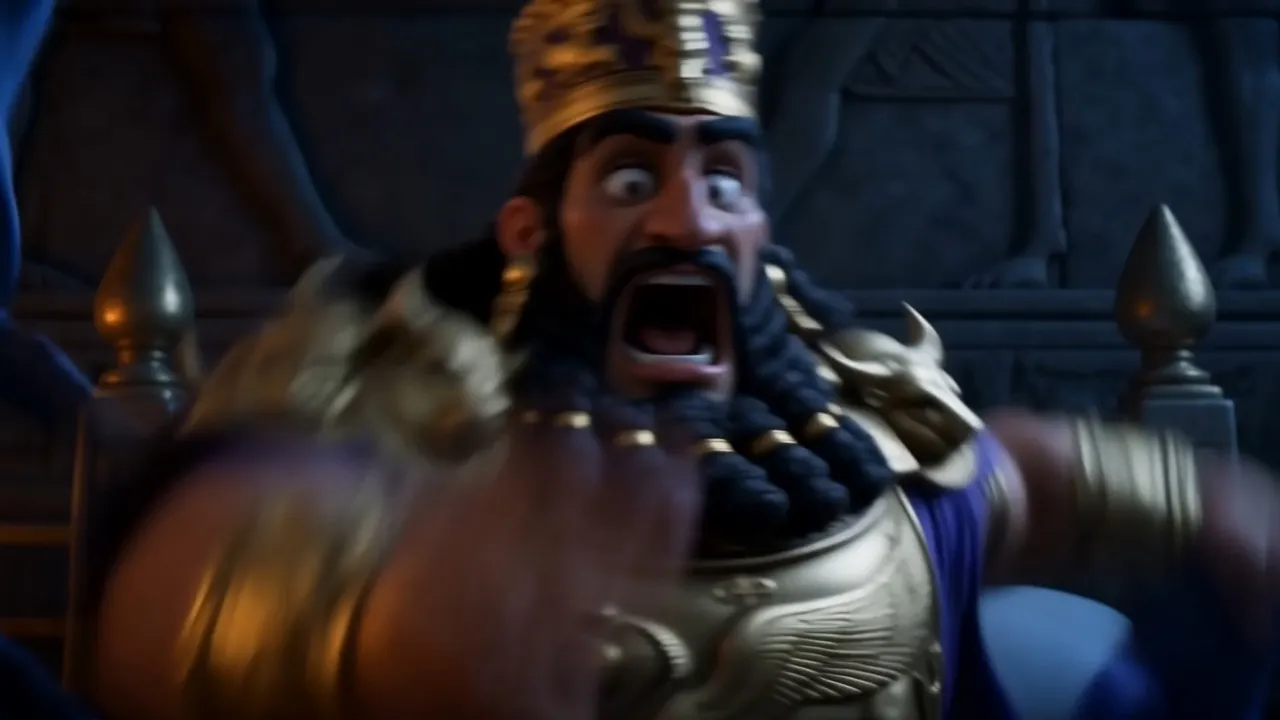 The king bolts upright with a scream