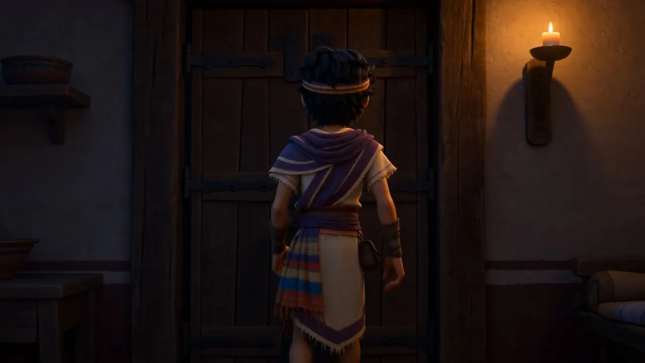 Azariah crosses to the door in the dark