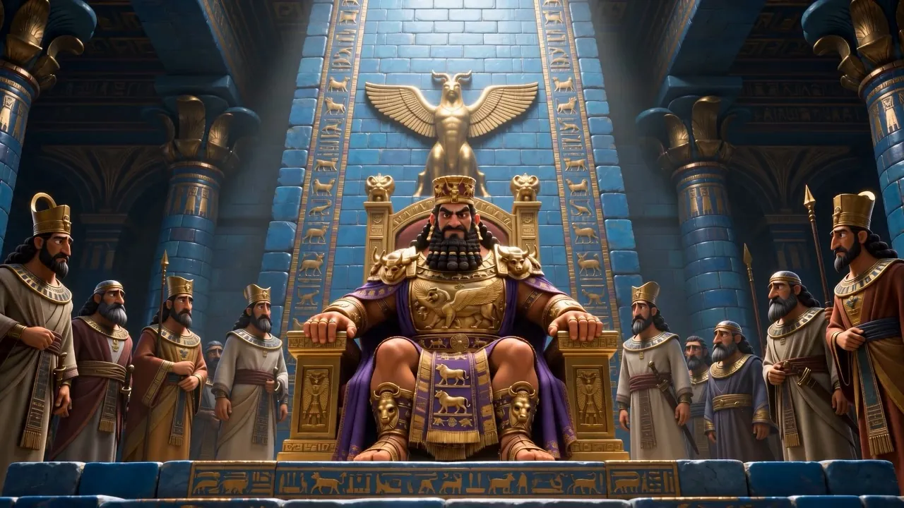 The king rises from his throne among the wise men
