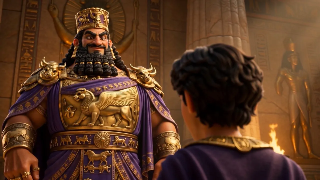 The king faces his new governor of Babylon