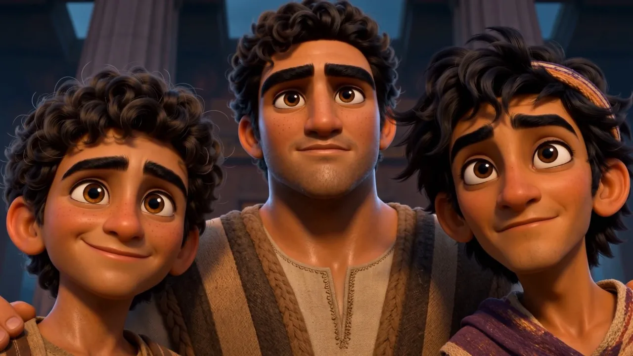 Three friends, promoted, grinning at each other