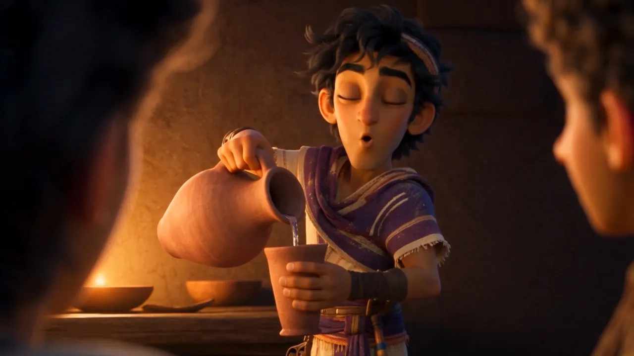 Azariah, mid-drama, calmly pours himself a cup of water