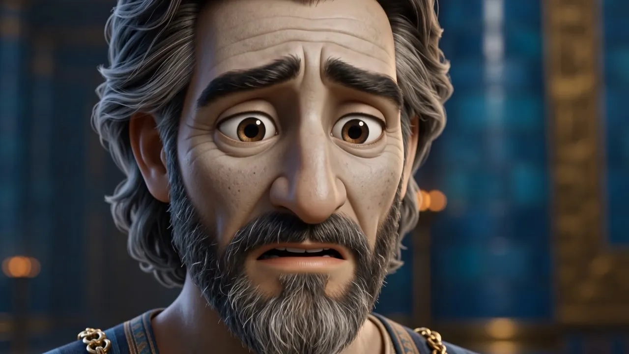 Daniel's lined face falls as he hears the dream