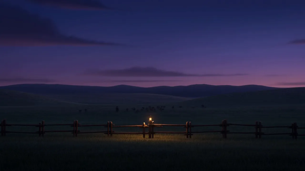 One small light over the field where the king sleeps