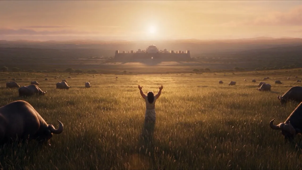 Arms raised among the herd, he blesses the Most High
