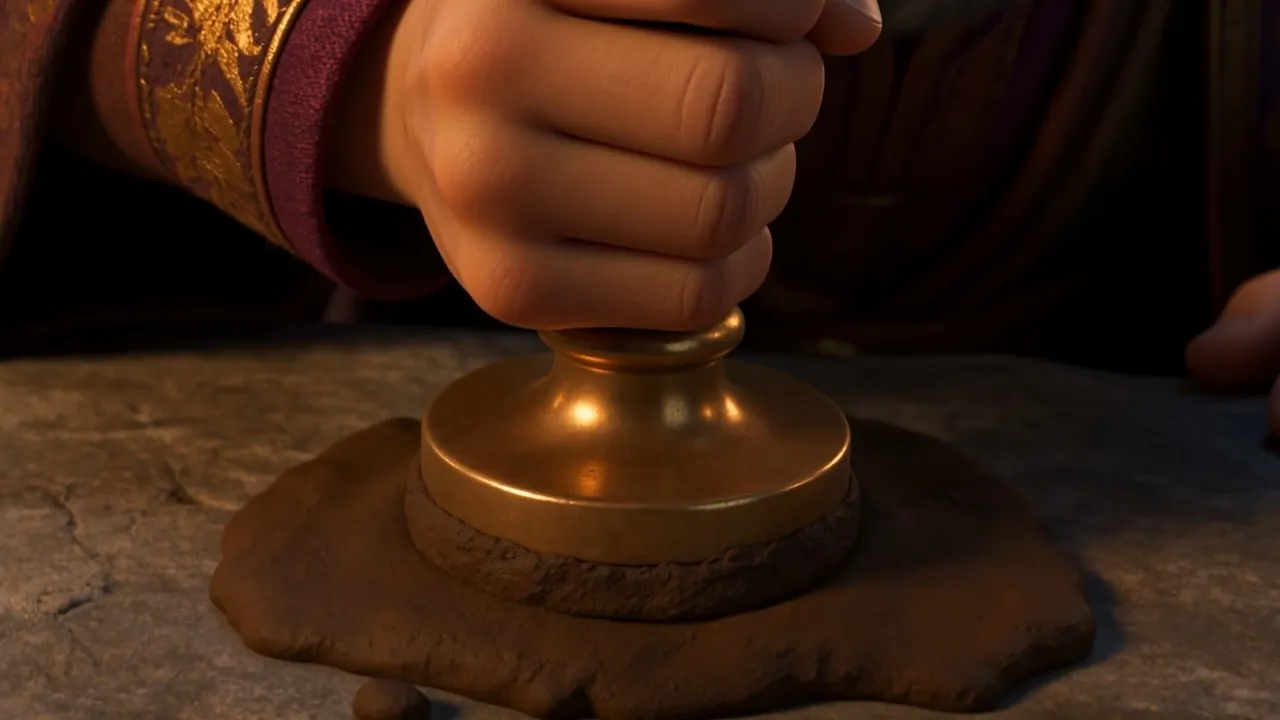 The stone goes over, and is sealed twice
