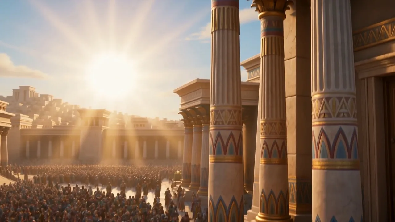 Darius proclaims over the city, Daniel at his side