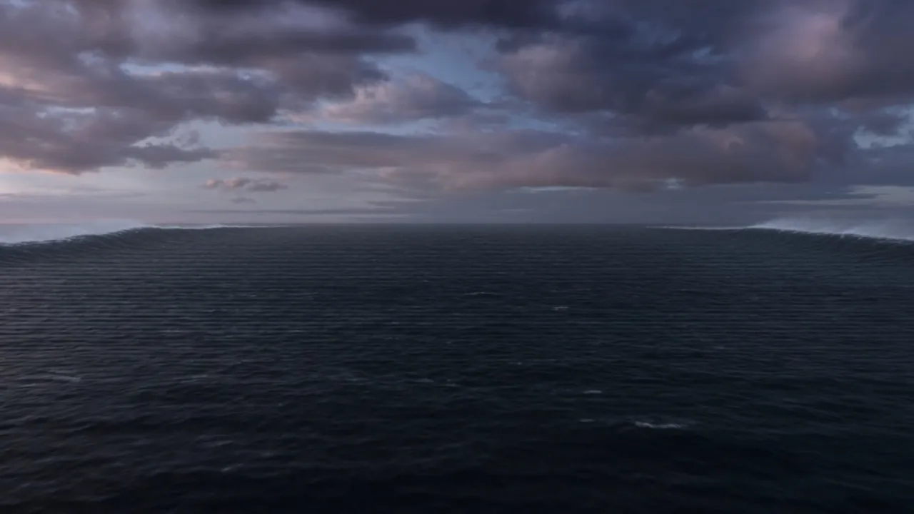 A night vision: the great sea, and four winds striking it at once