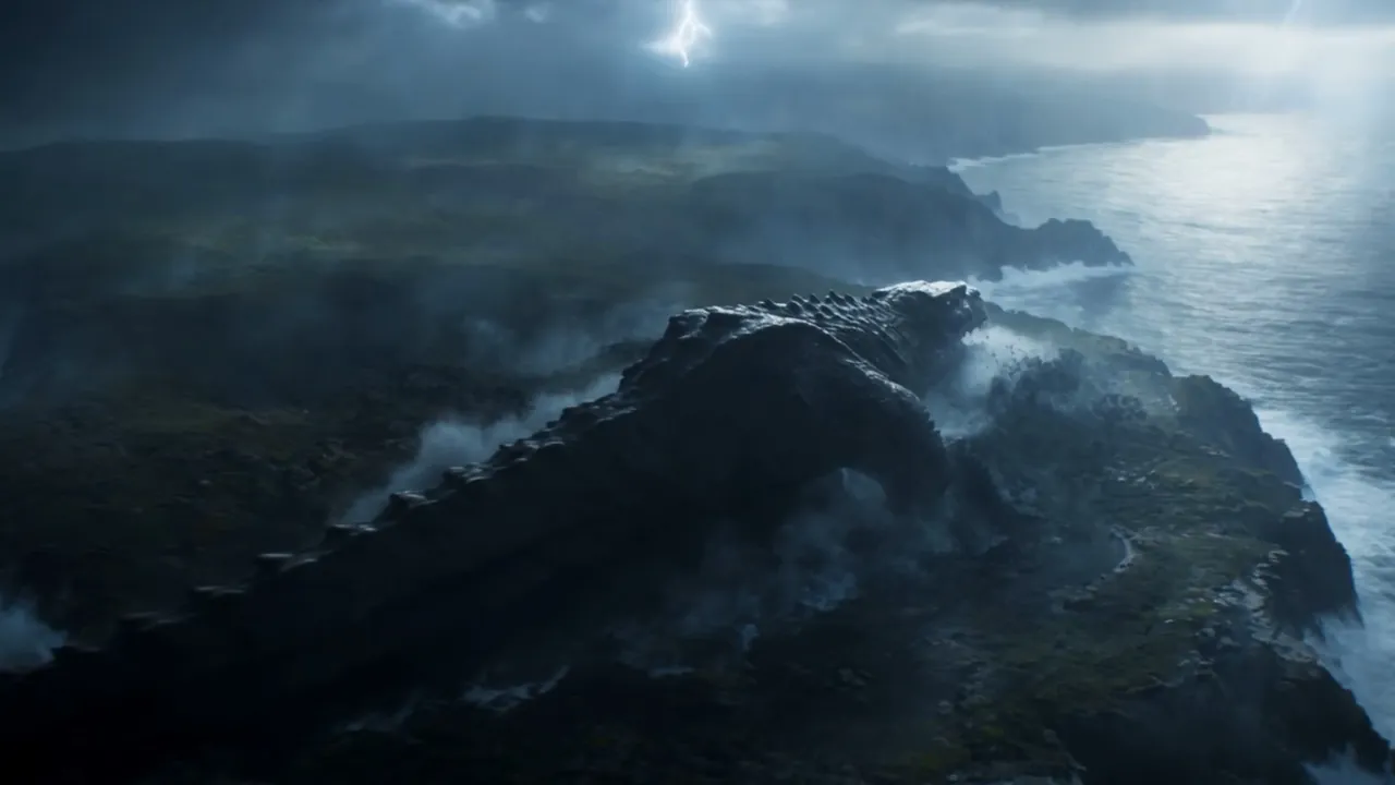 Iron teeth, and the shoreline crushed as it comes