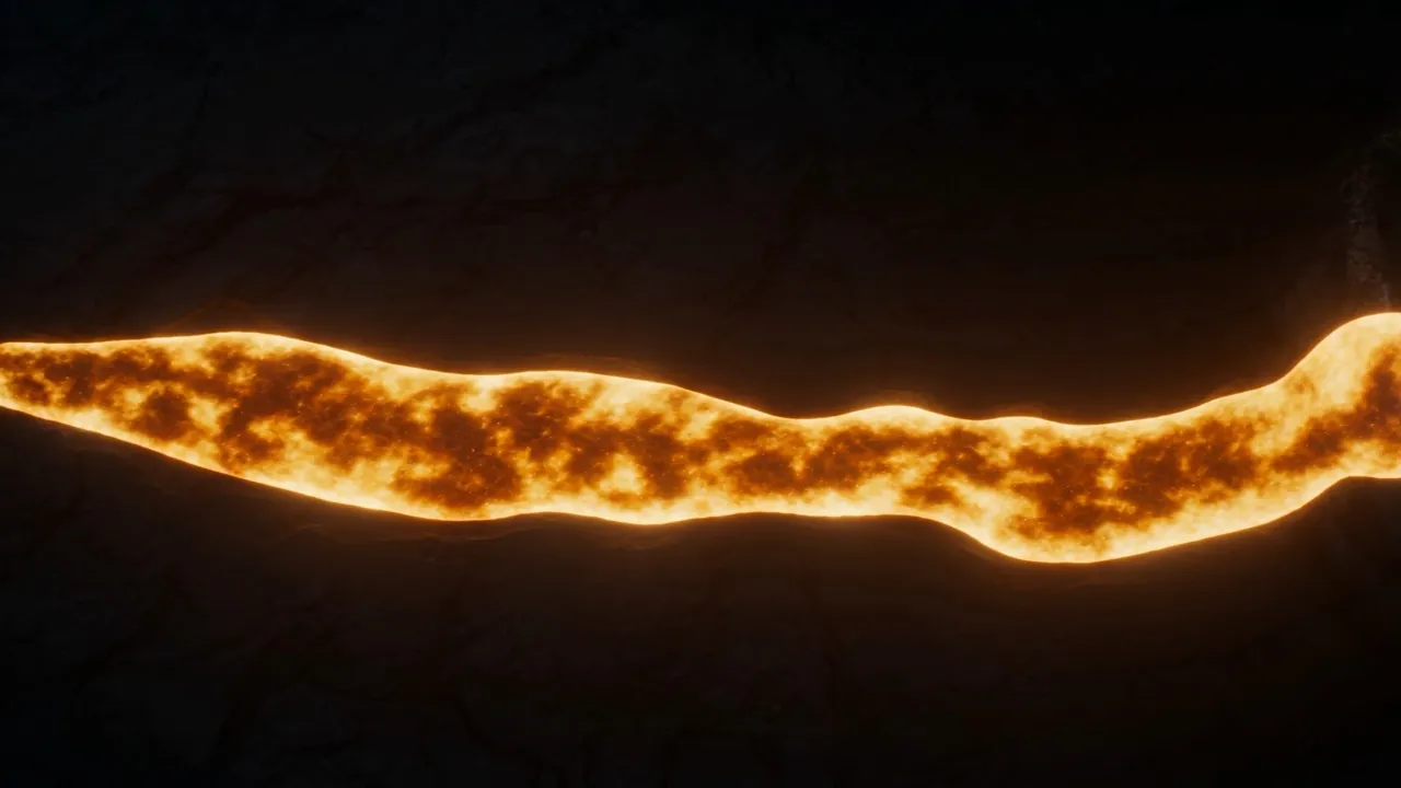 A river of fire comes out from before Him