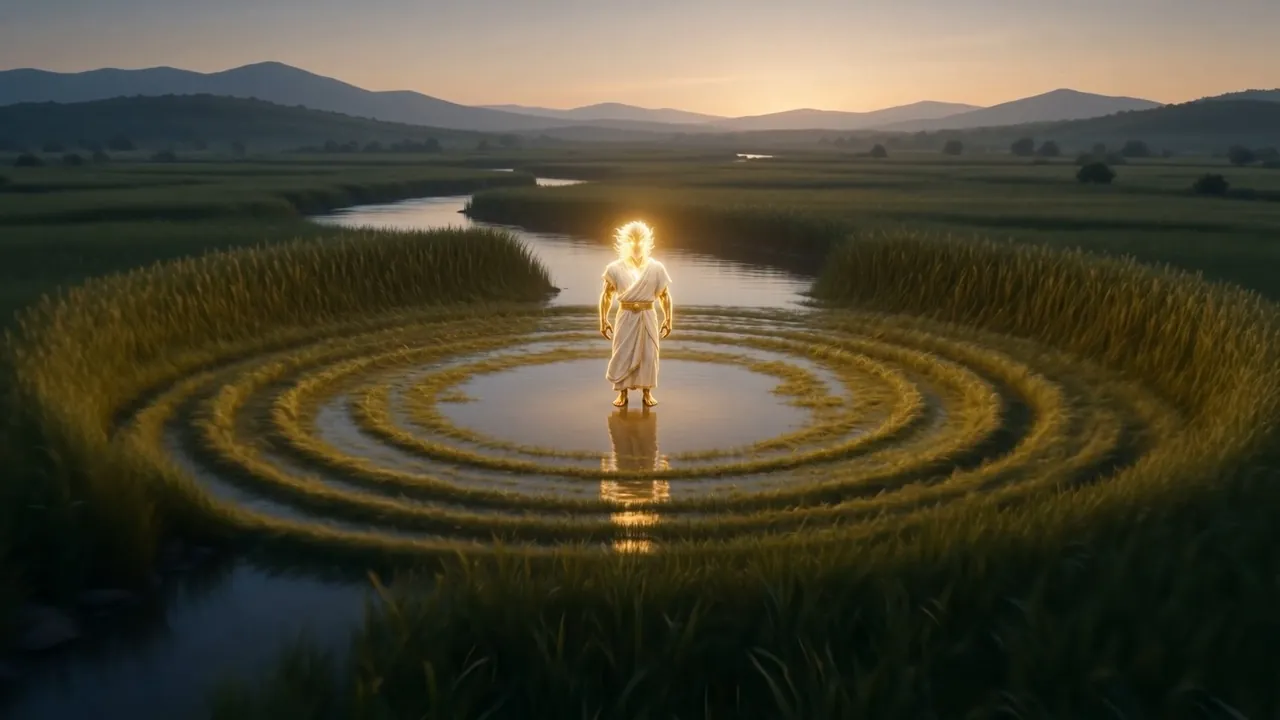 The grass lies flat