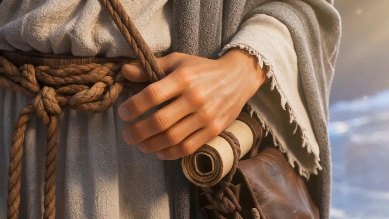 He is given something to take back down