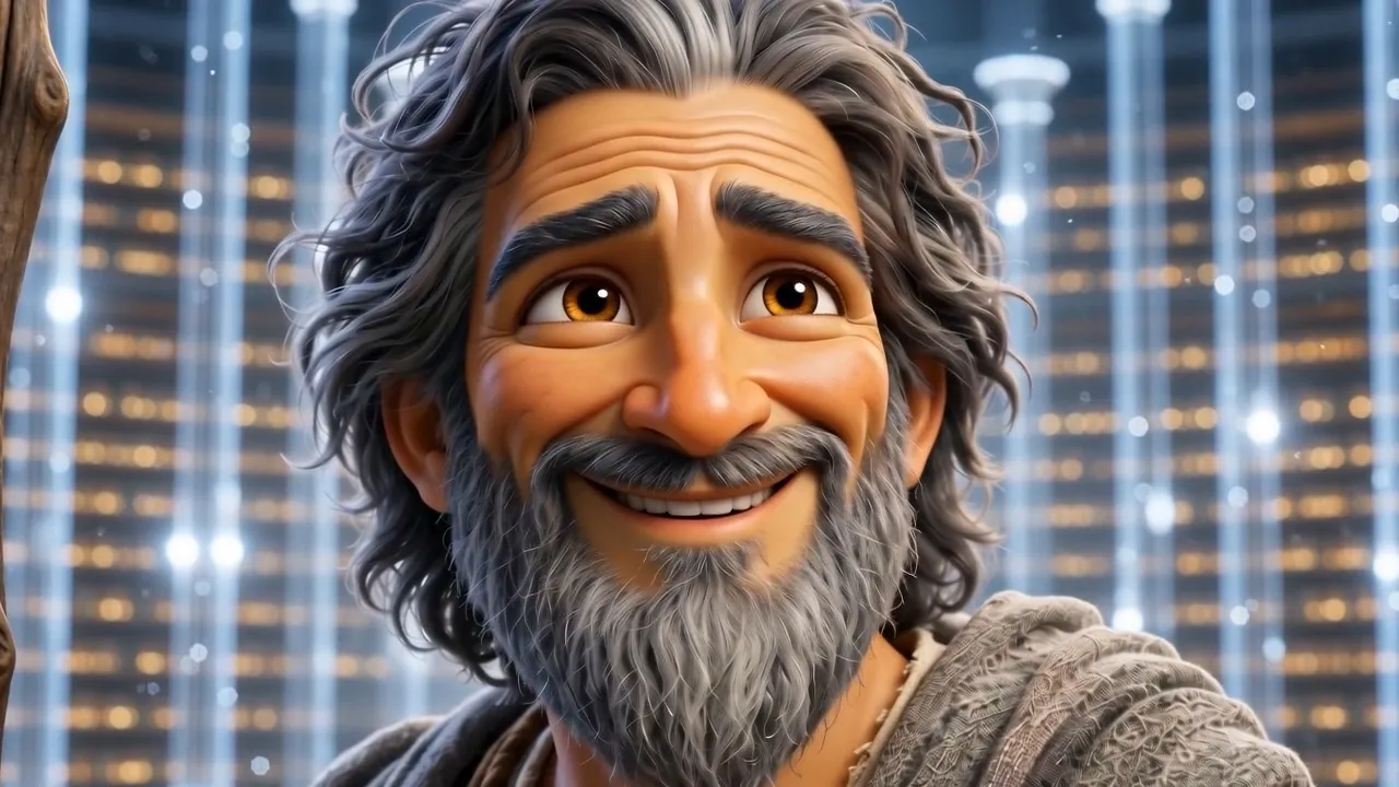 He is smiling