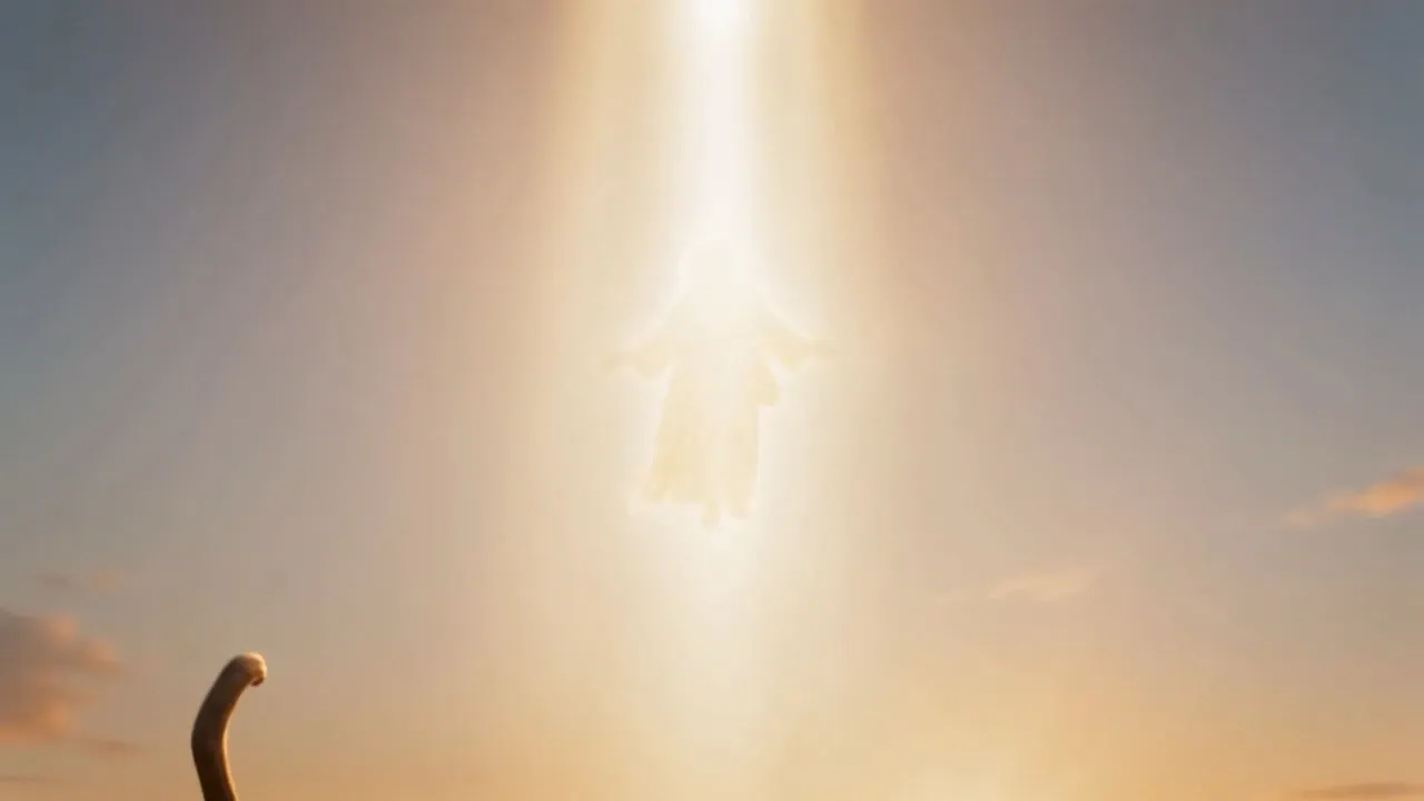 His staff is still standing where he was