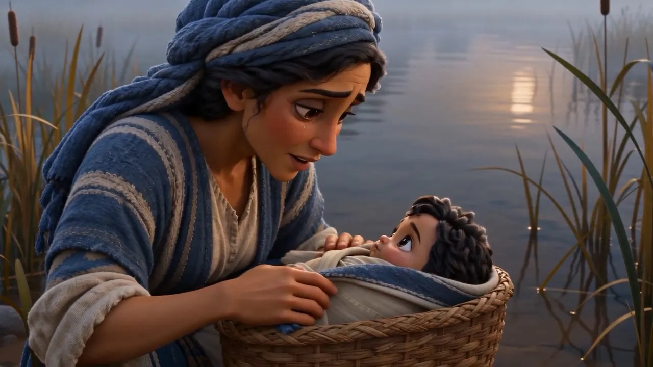 The baby watches her face, unafraid