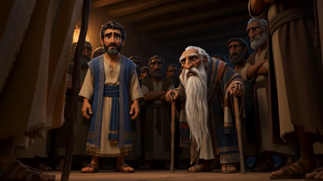 A dim room, and every elder in Israel waiting