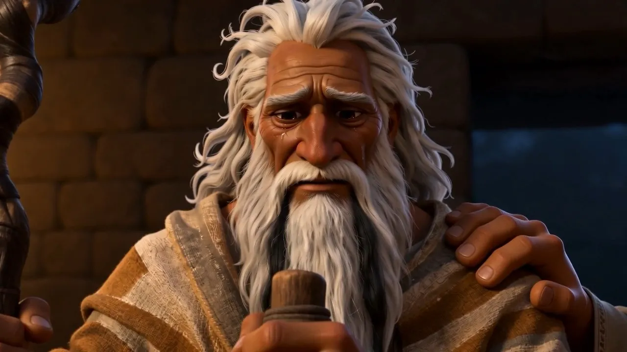 And somebody puts a hand on Moses' shoulder