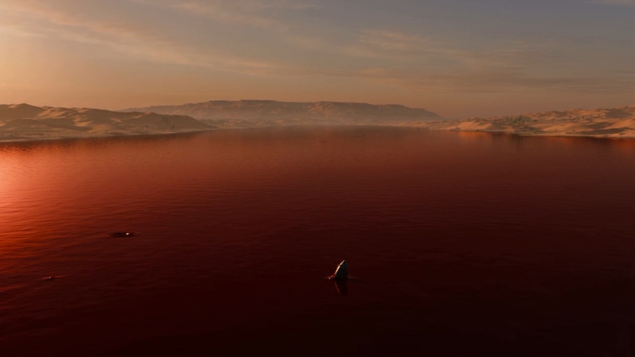 The Nile running red from horizon to horizon