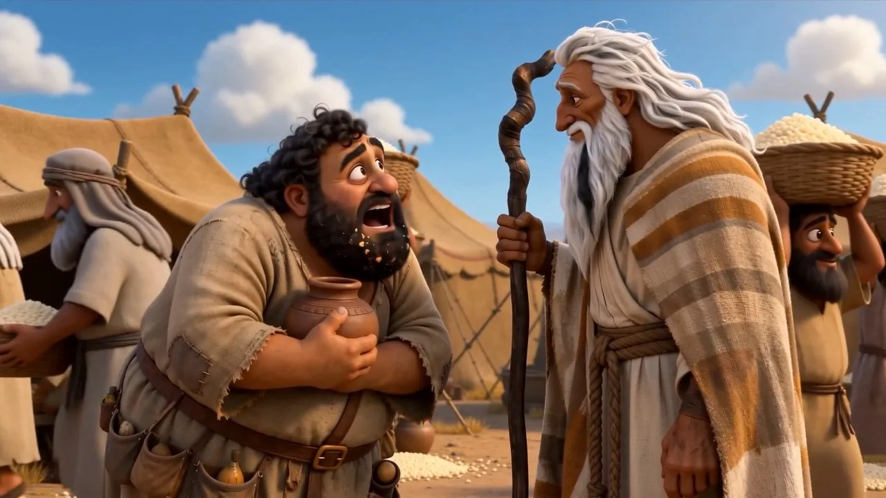He argues the rules with Moses, clutching his jar