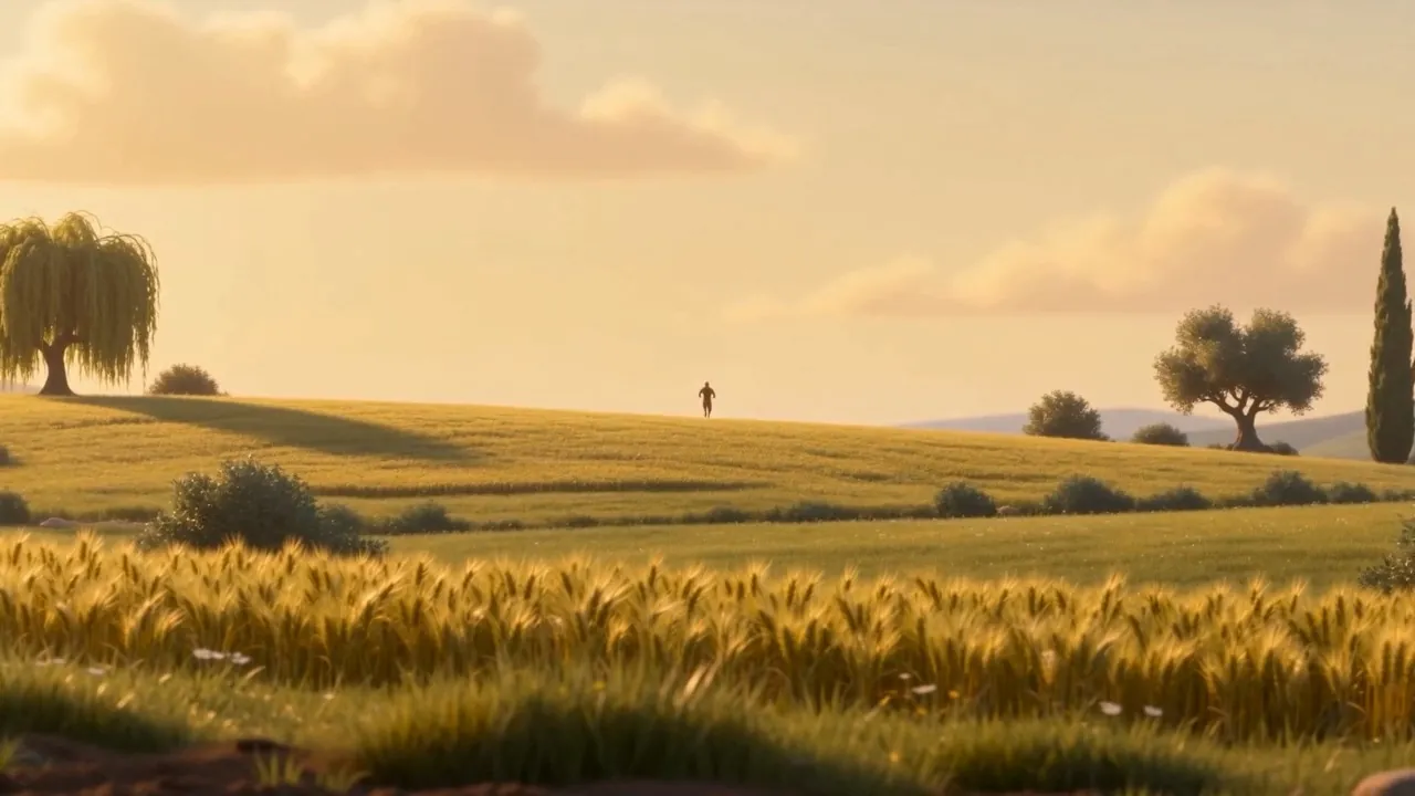 Wheat moving in the wind