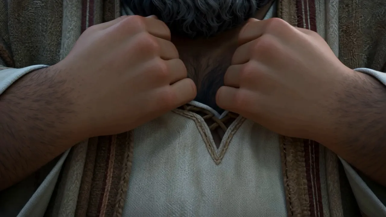 He tears it open