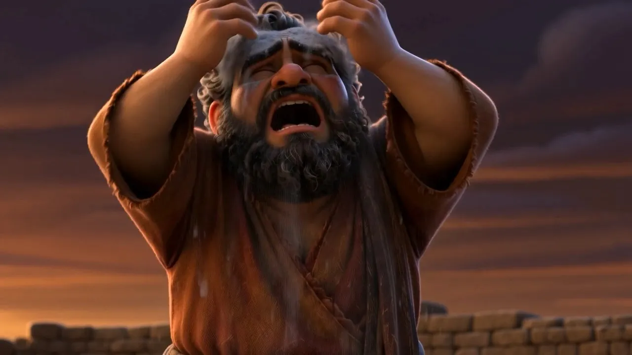 Robes torn, dust thrown over their heads
