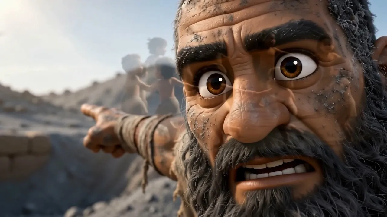 His face, close, absolutely certain