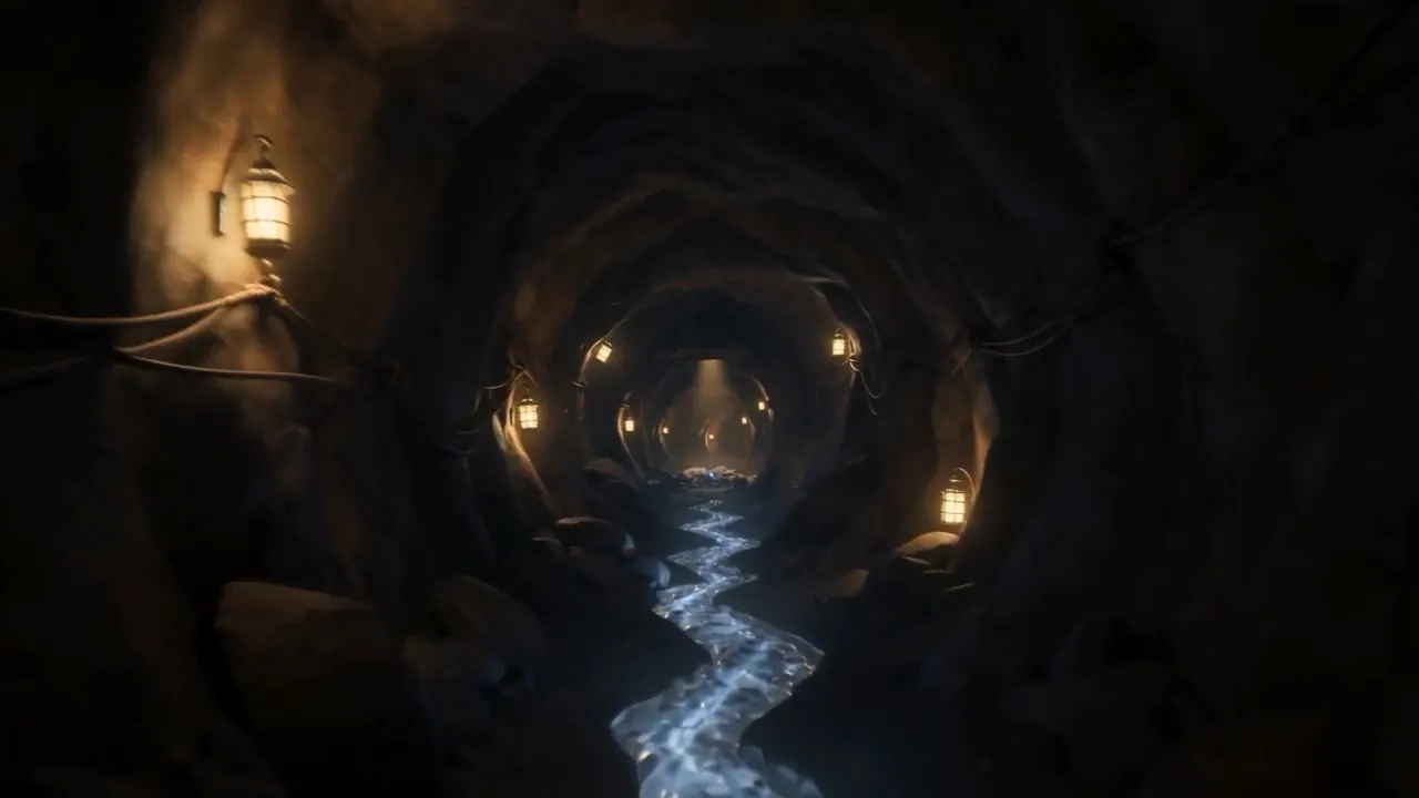 A tunnel running away into the earth