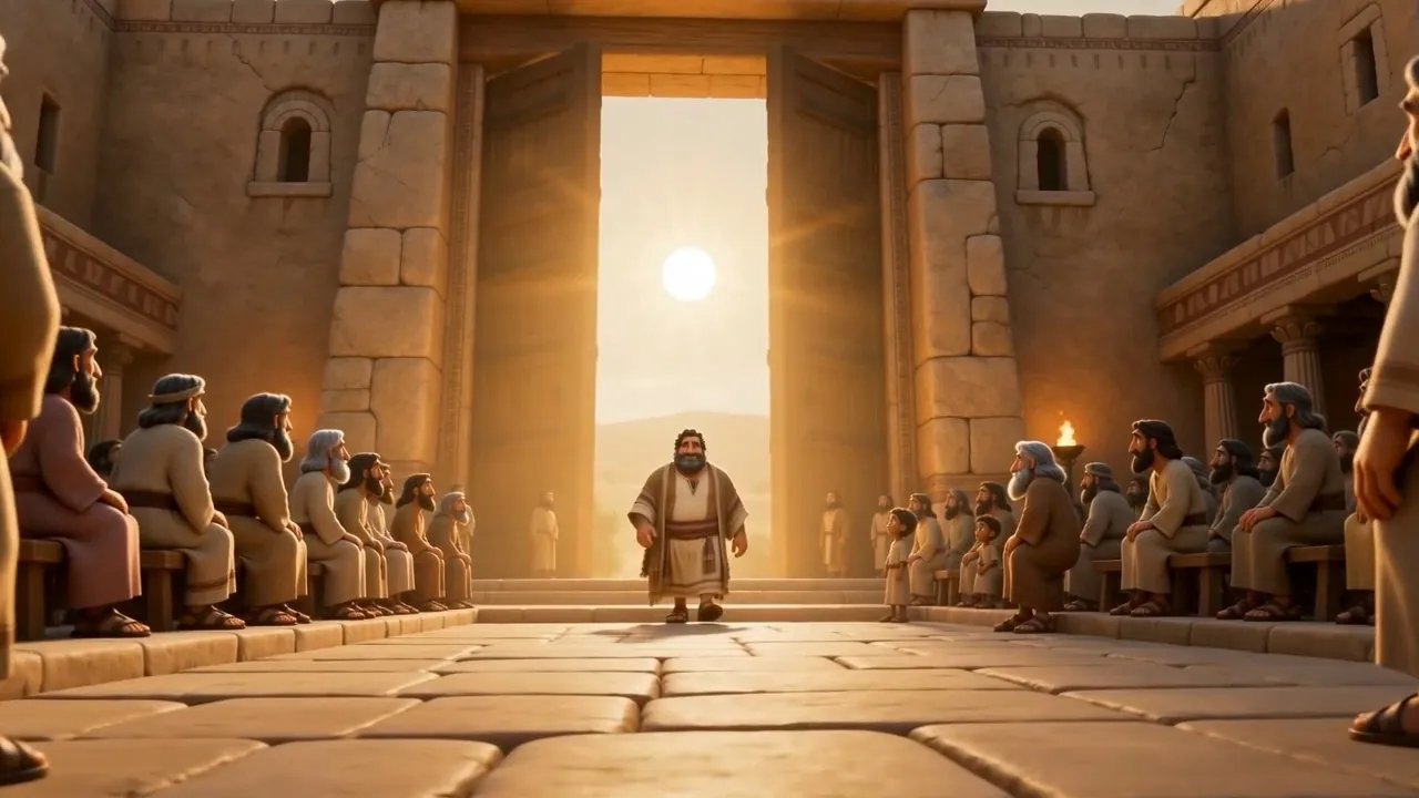 A memory: Job walking into the city gate in his prime