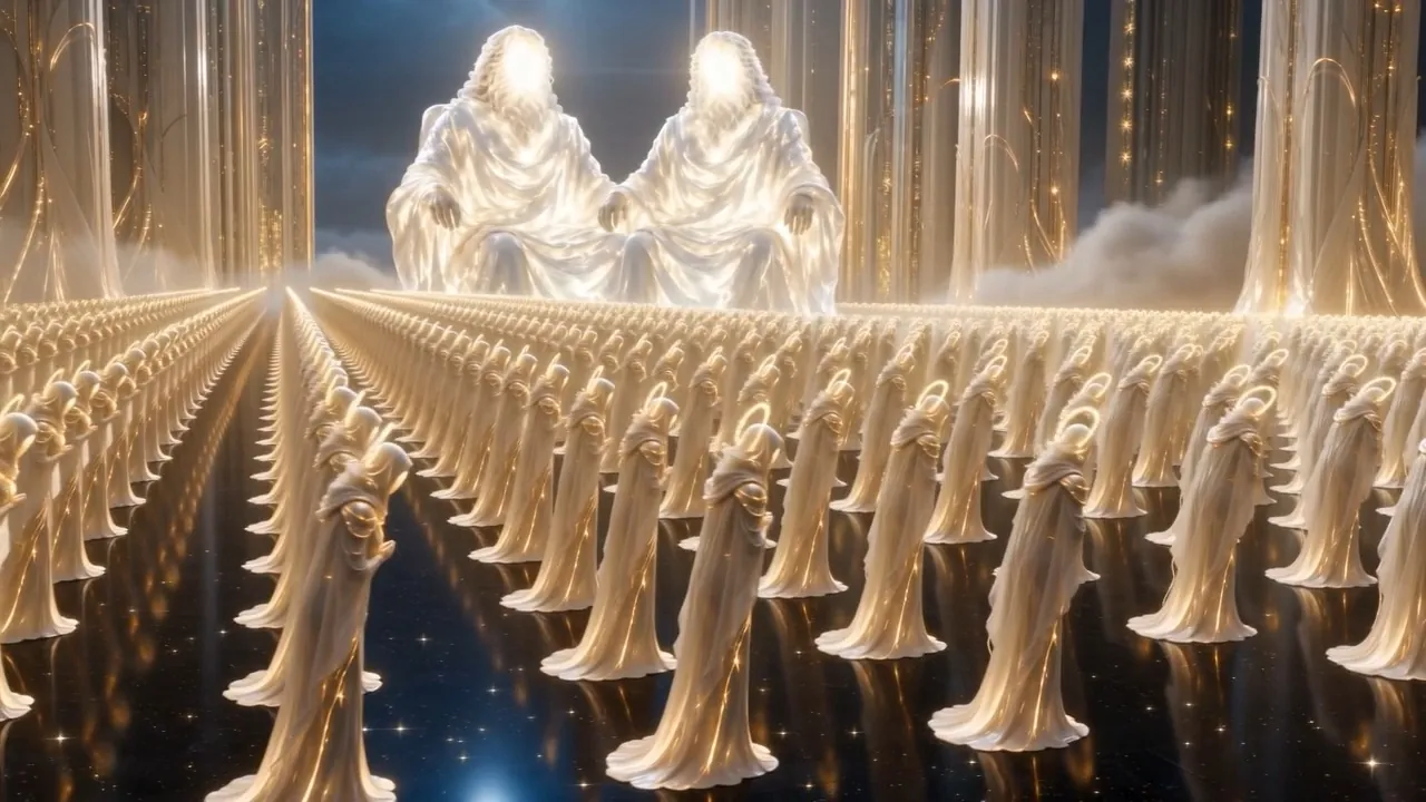 Ranks of light, and a throne, seen once more