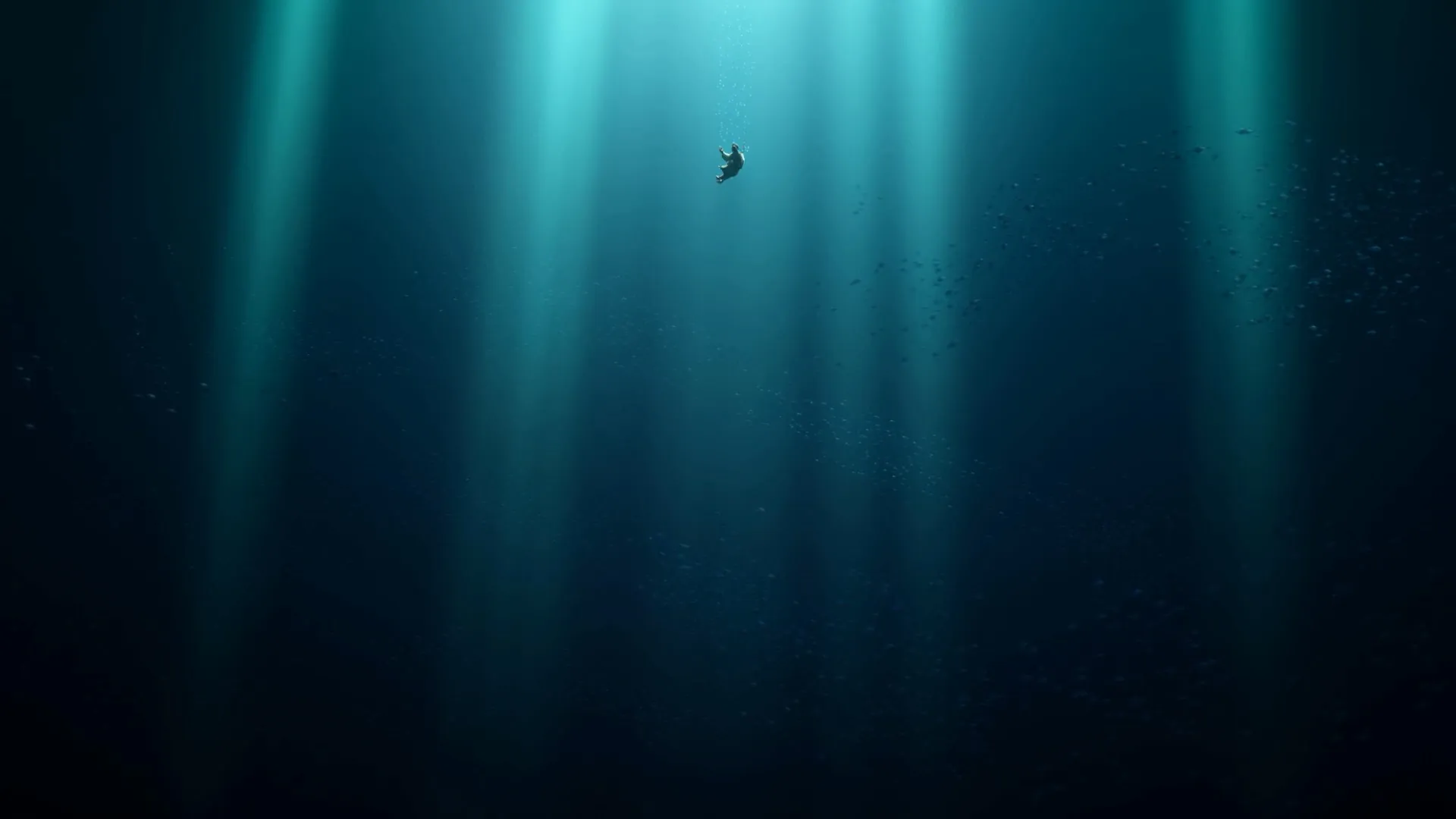 The deep — one distant silhouette