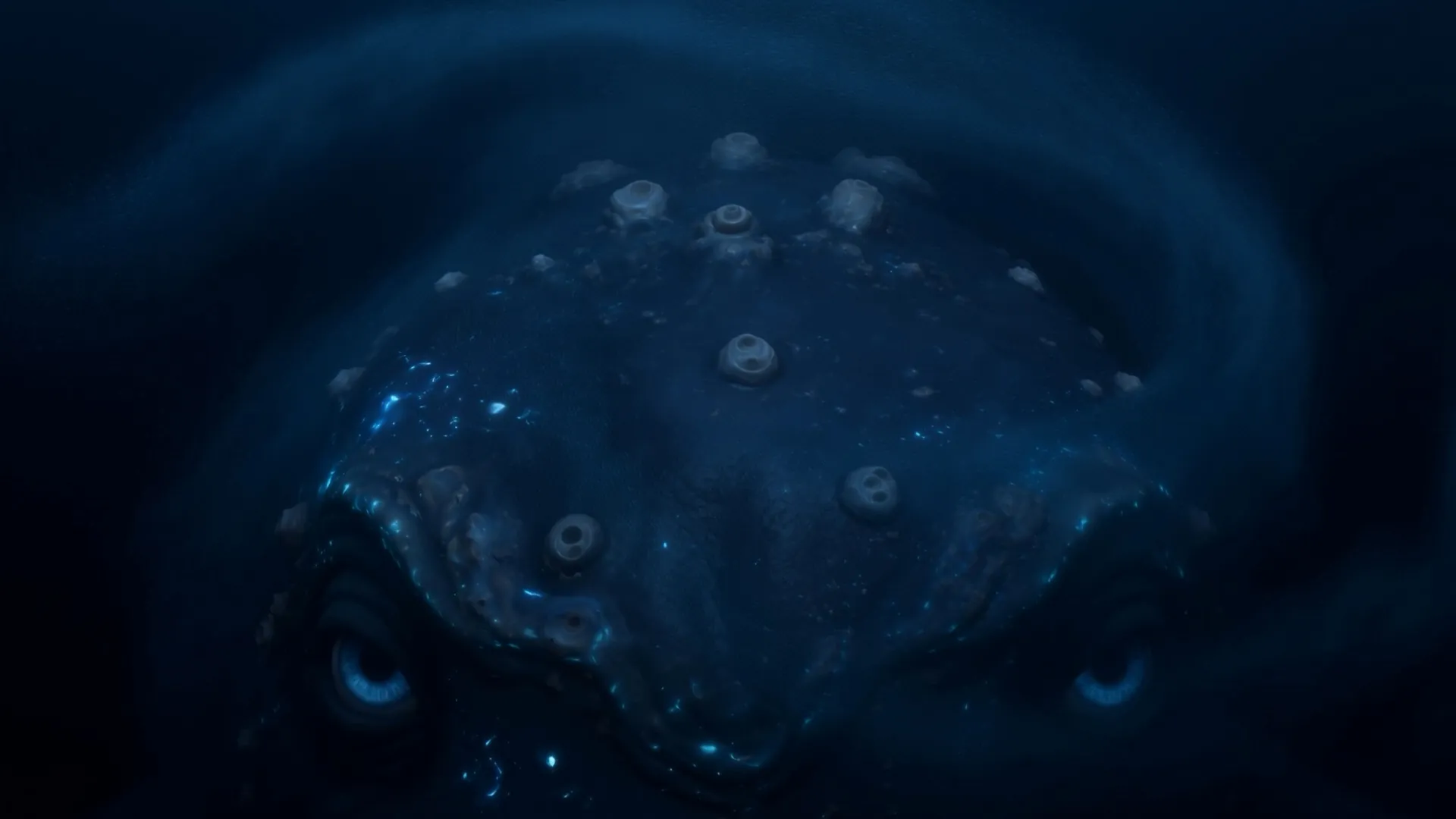 Something vast takes shape in the dark water