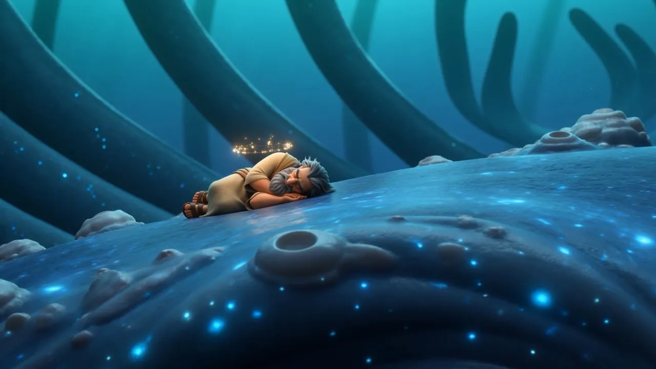 He sleeps where he lands, in a little ring of light