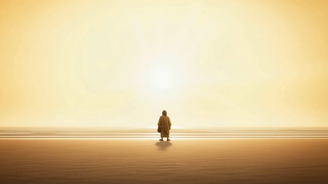 And then walks east, into all that light
