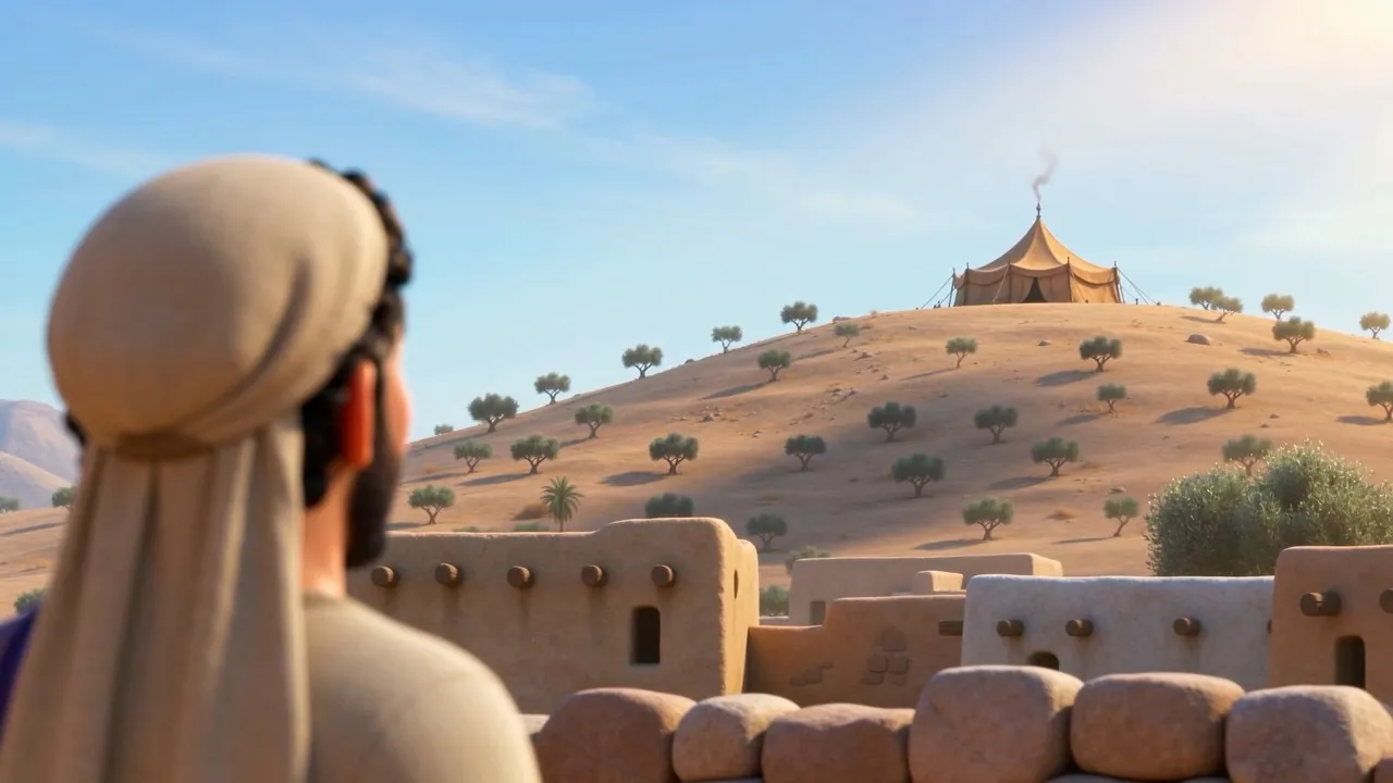 A shrine has appeared on the hill above the village