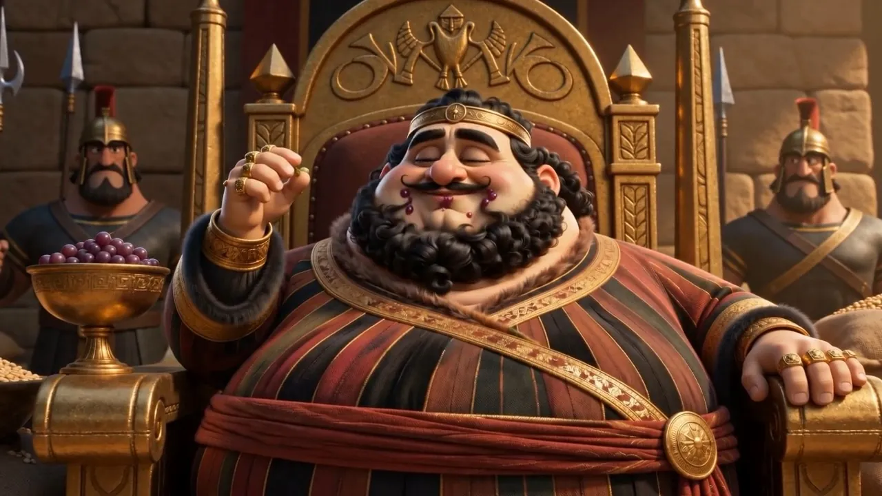He waves for more, delighted