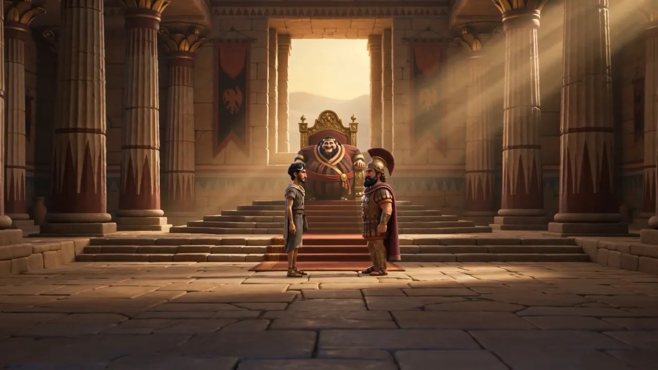 The long hall, the throne small at the end of it