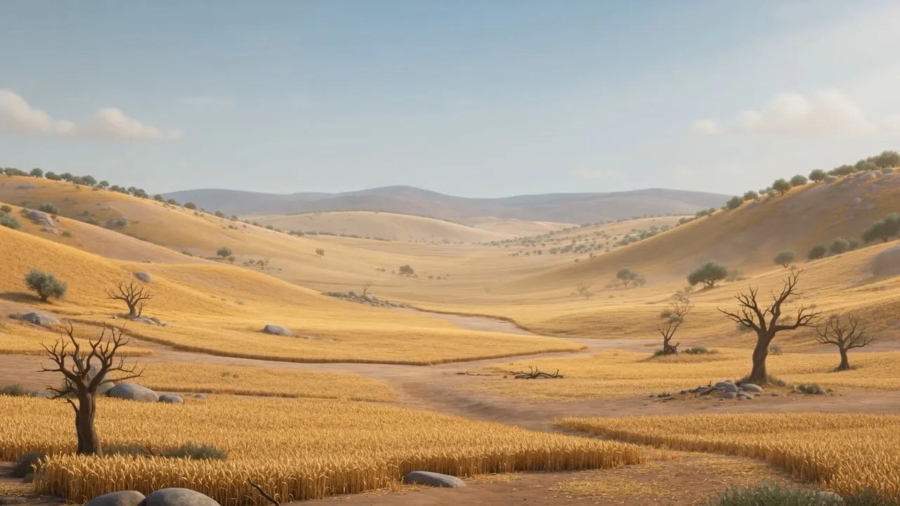 The valley bare in every direction