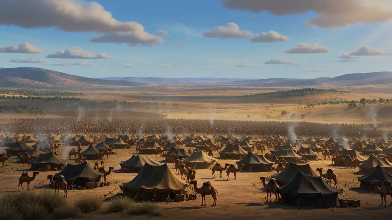 Men gather to Gideon with what weapons they have