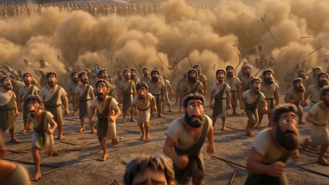 Thousands turn and start walking away