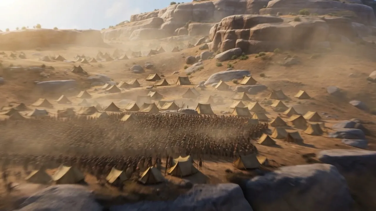 What is left of the army, seen from above