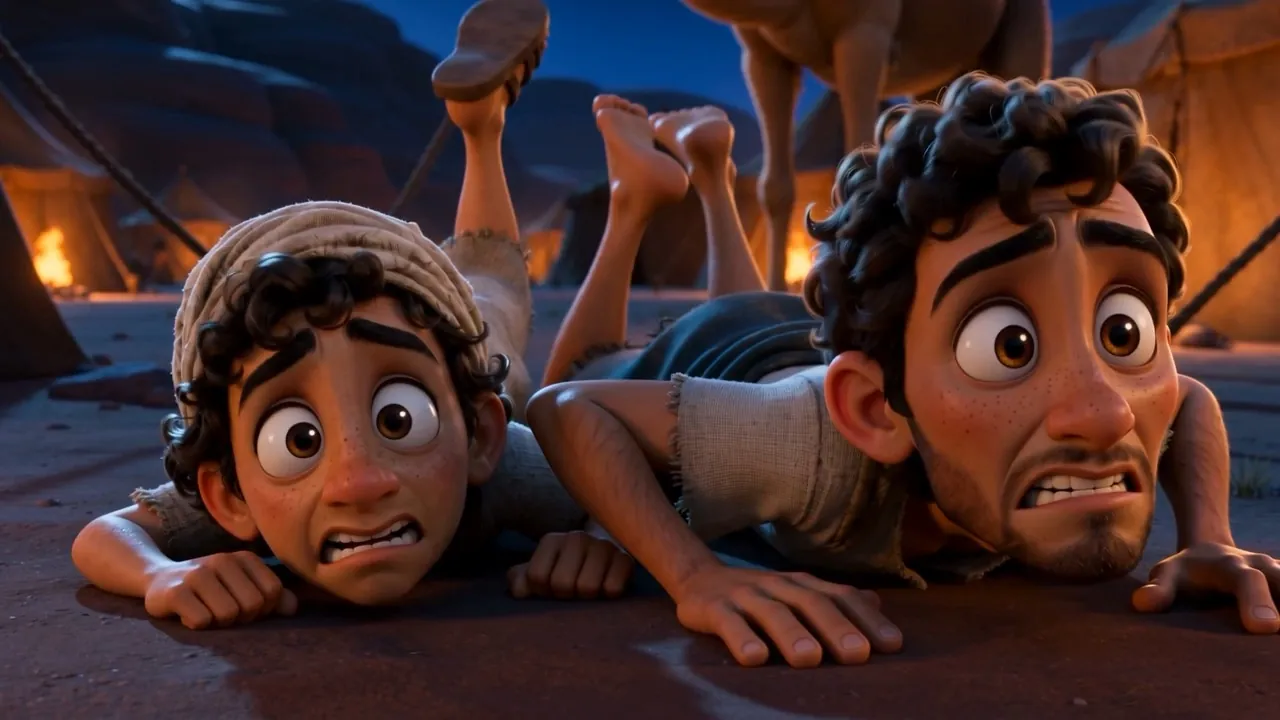 Flat on their faces in the firelight
