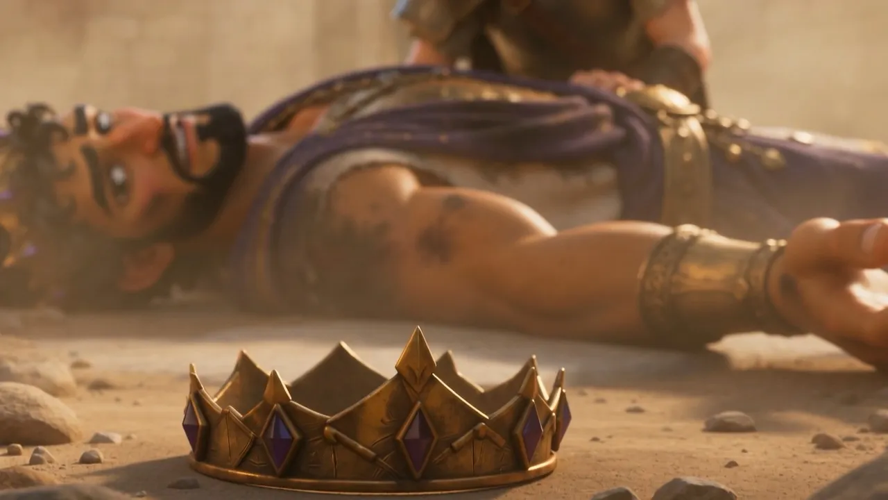 The crown, close, and nothing else moving