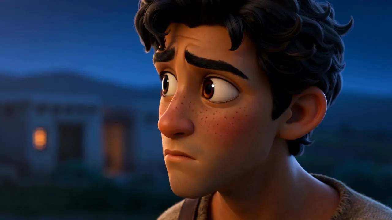 He looks back once