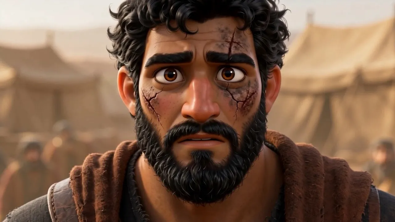 His face — the scar, and no warmth at all