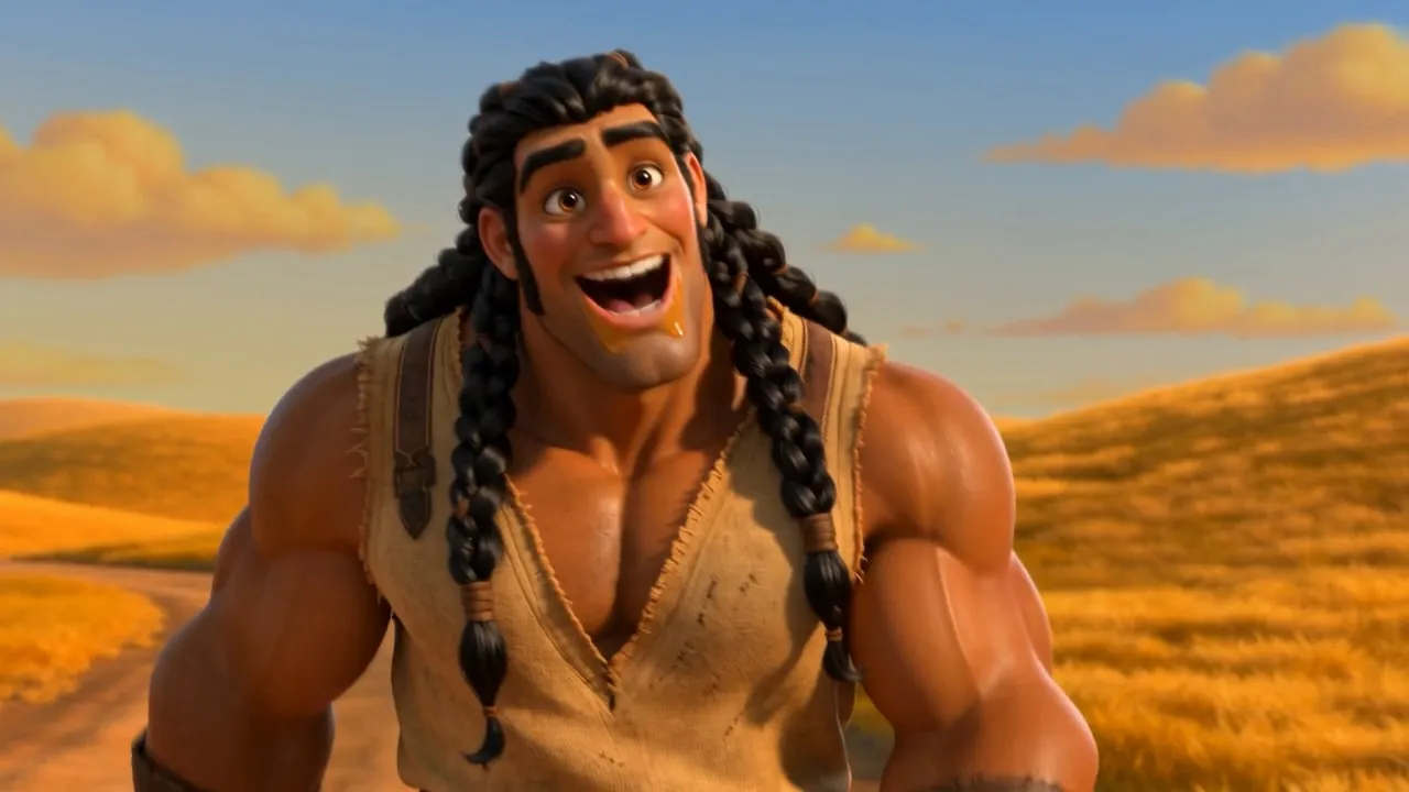 Samson comes back up the road, pleased with himself