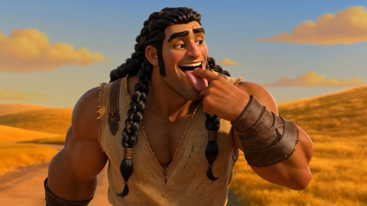 He licks honey off his fingers