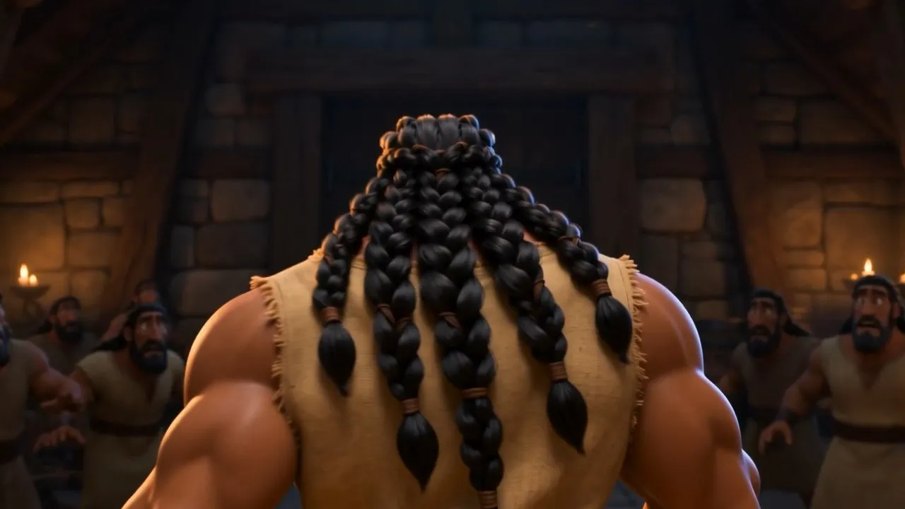 Seven braids and a back walking away