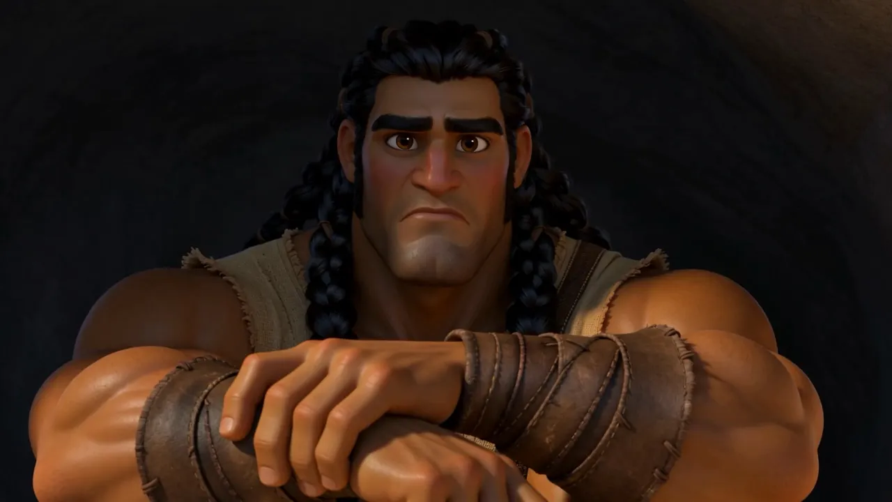 He waits for them with his arms folded